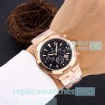 High Quality Replica Vacheron Constantin Overseas Black Dial Rose Gold Men's Watch